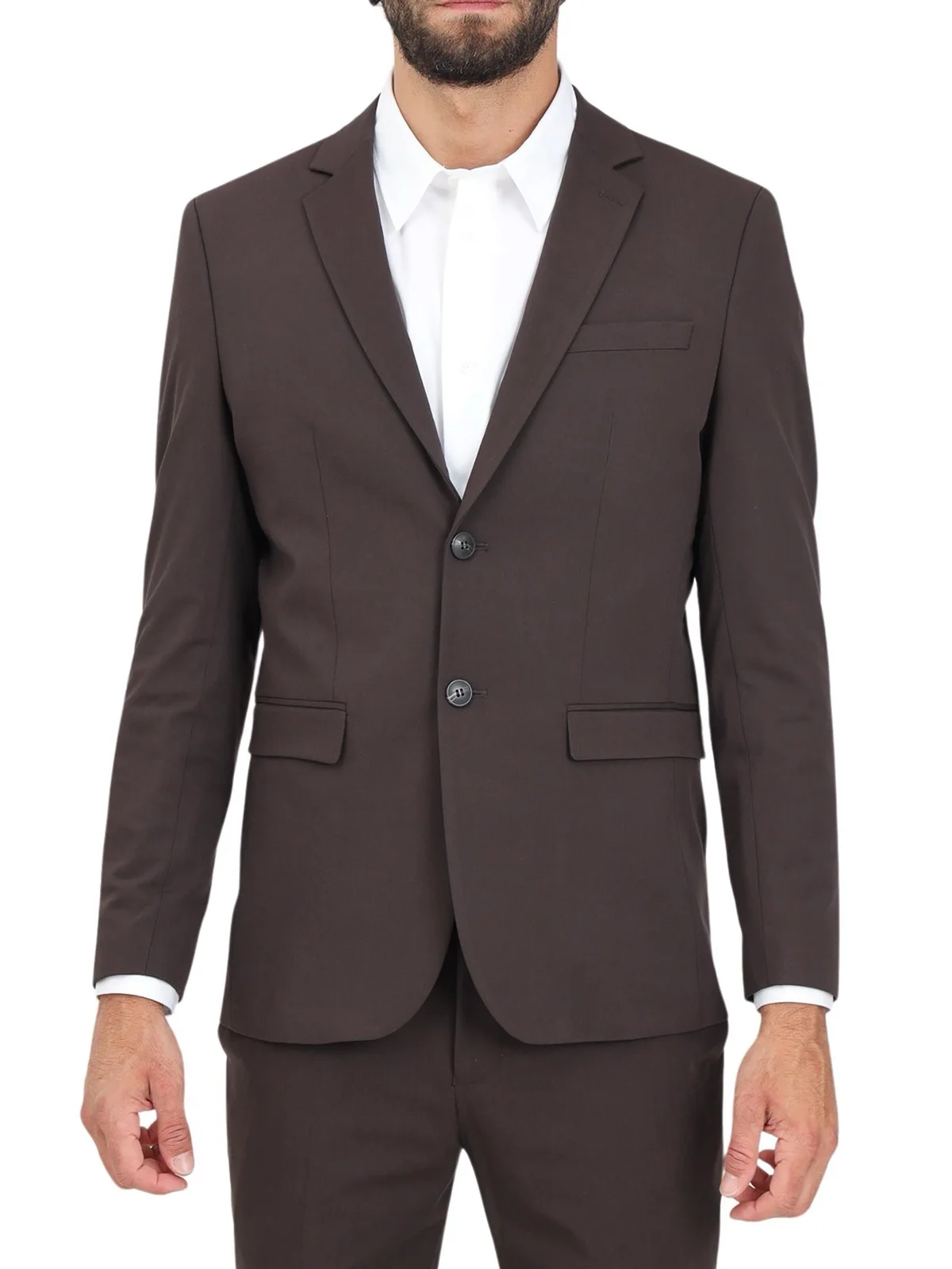 Giacca Blazer Cotone Riciclato Stretch - Marrone