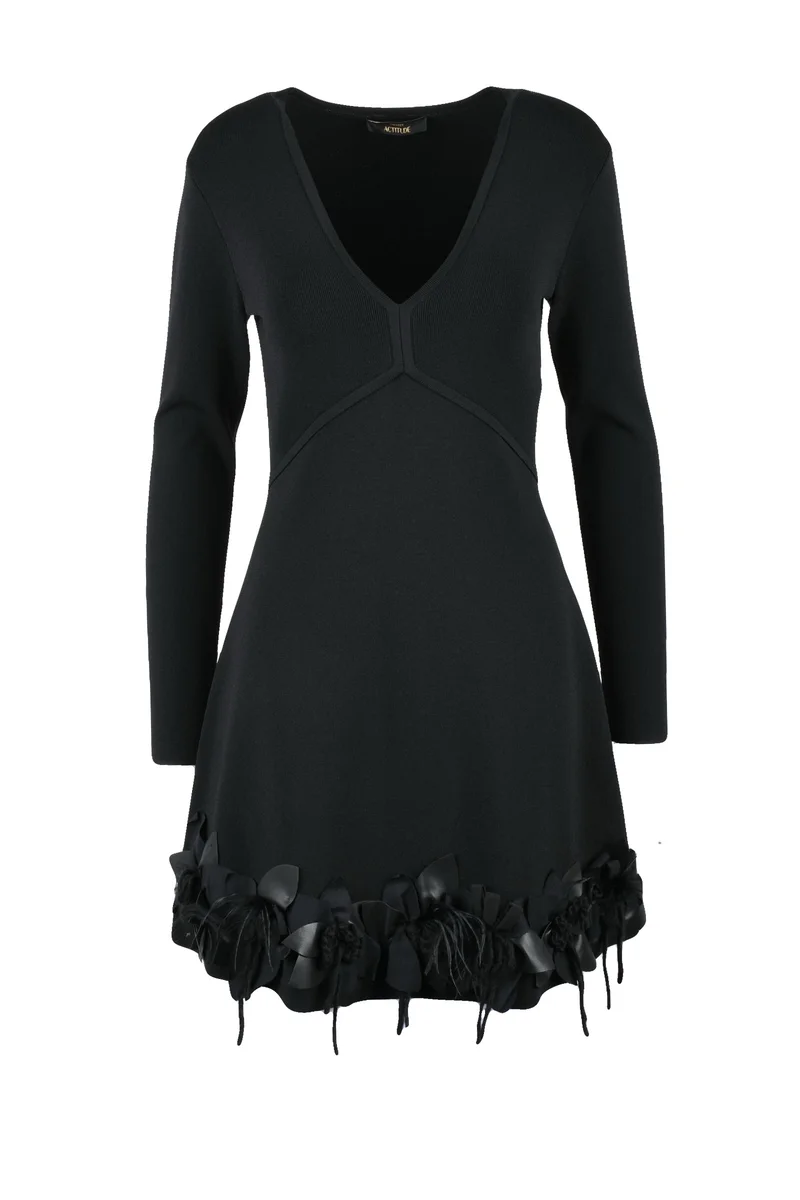 Abito Maglia Svasato - Nero